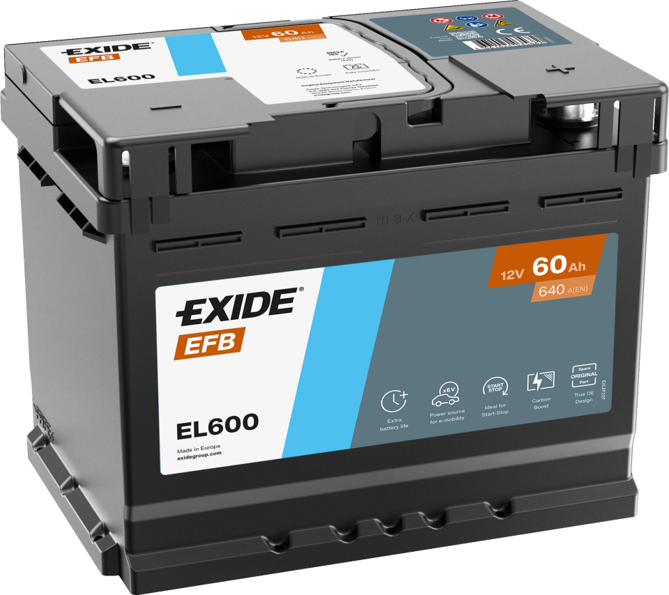EXİDE EFB Akü 12V 640A 60Ah EL600