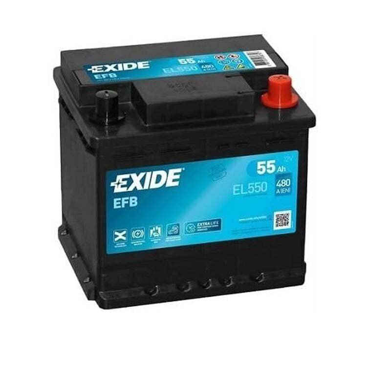 EXİDE EFB Düz Tırnaklı Akü 12V 480A 55Ah EL550