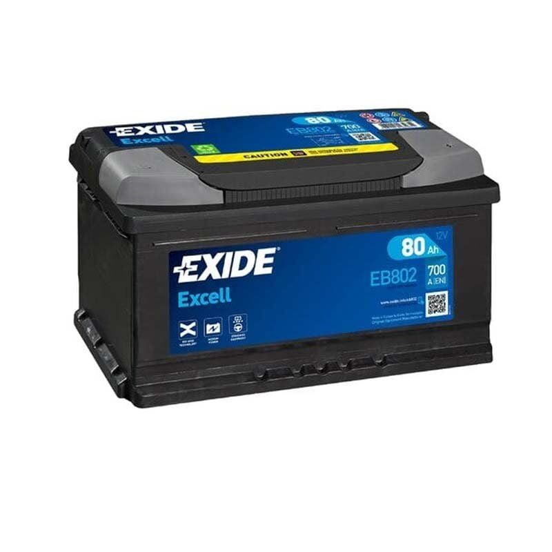 EXİDE Excell Akü 12V 700CCA 80 Ah Düz Tırnaklı EXD-EB802